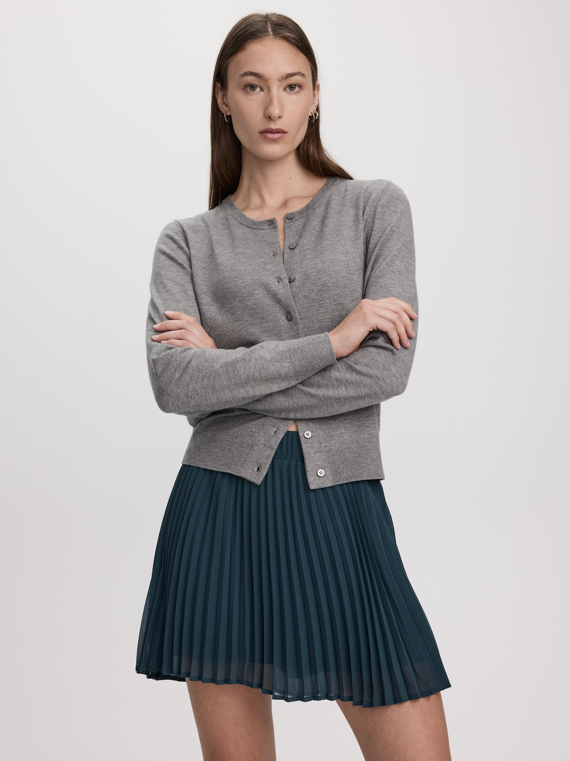 Pleated Chiffon Mini-Skirt