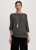 Long-Sleeve Boat-Neck Off-the-Shoulder Top