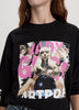 Long-Sleeve Crew-Neck Fleece Top with Print