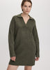 PlushSoft Long-Sleeve Mini Dress with Johnny Collar
