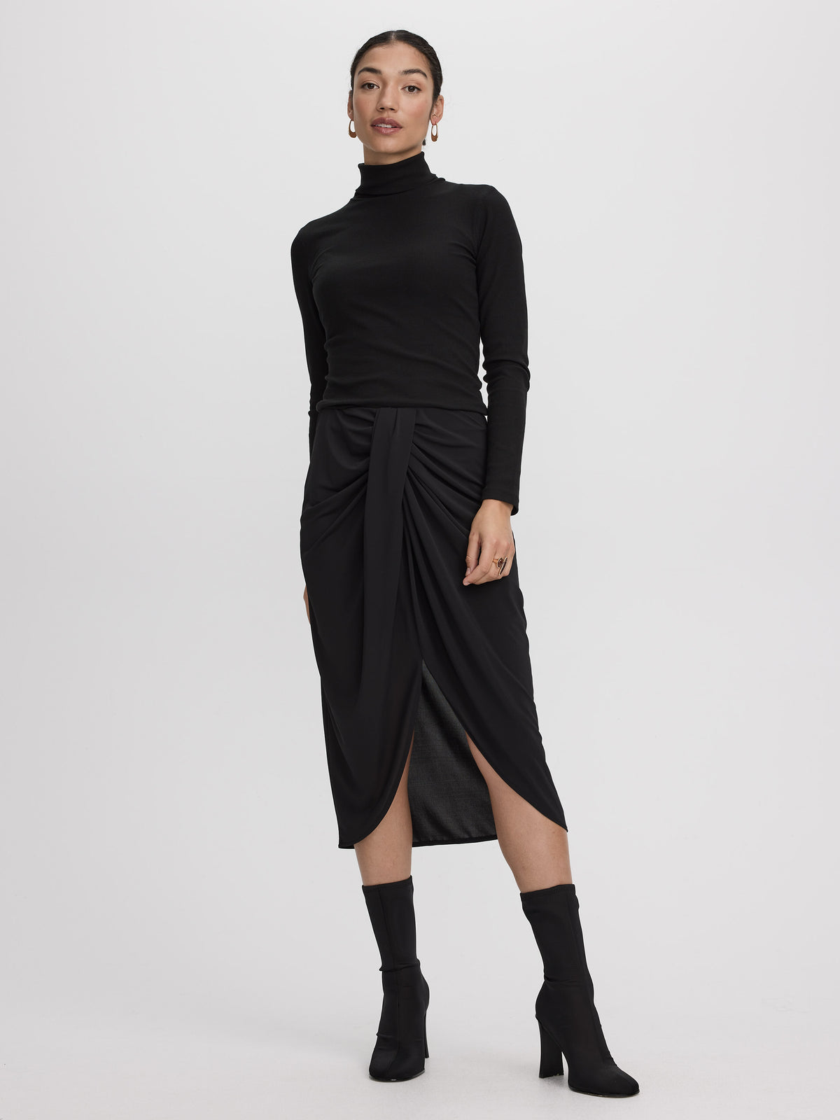 Draped Midi Skirt