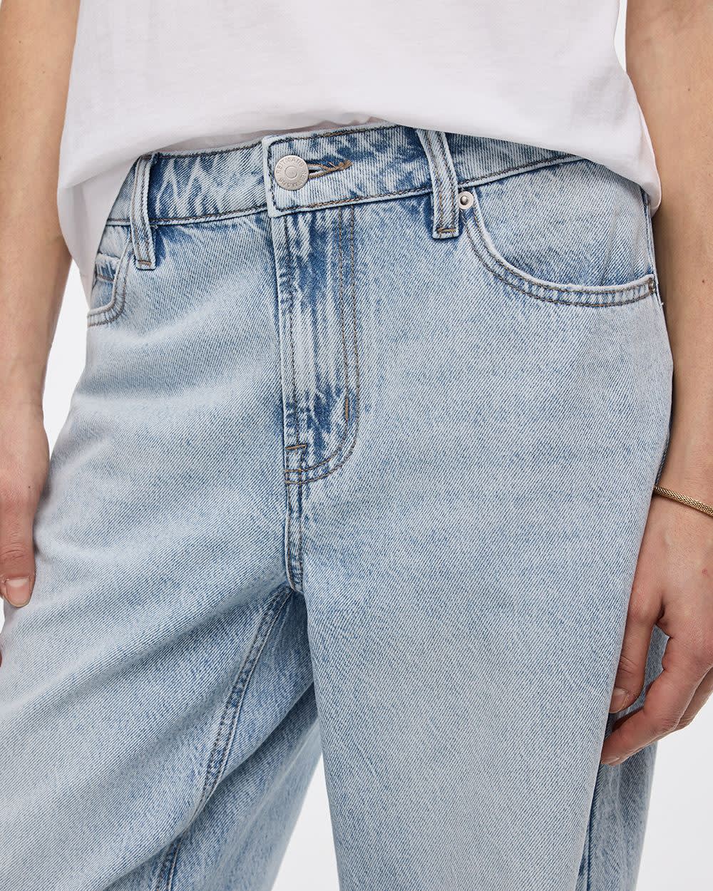 Jean ample déchiré à taille mi-haute 