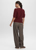 Elbow-Sleeve Crew-Neck Sweater