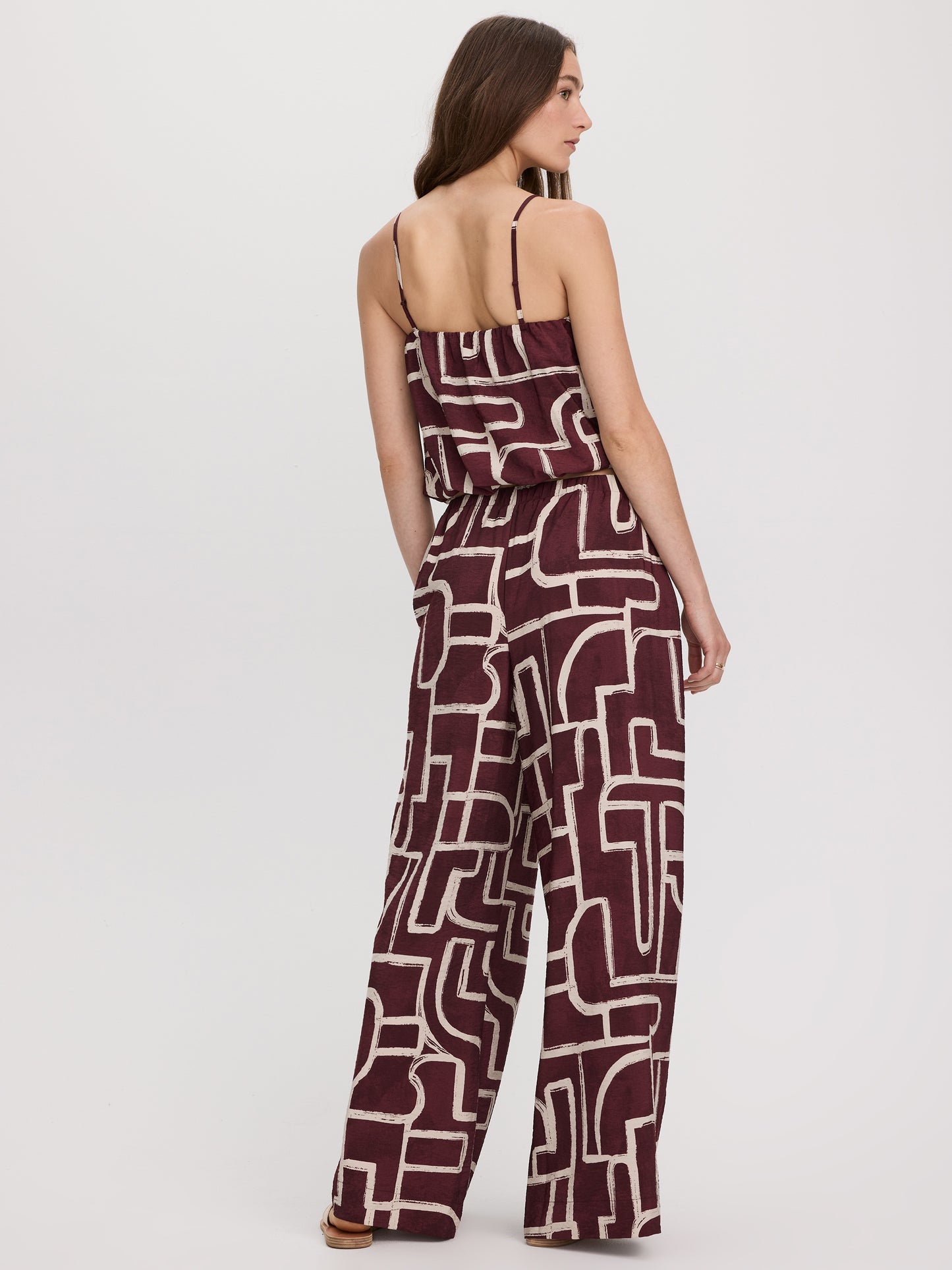 Wide-Leg High-Rise Pull-On Pant