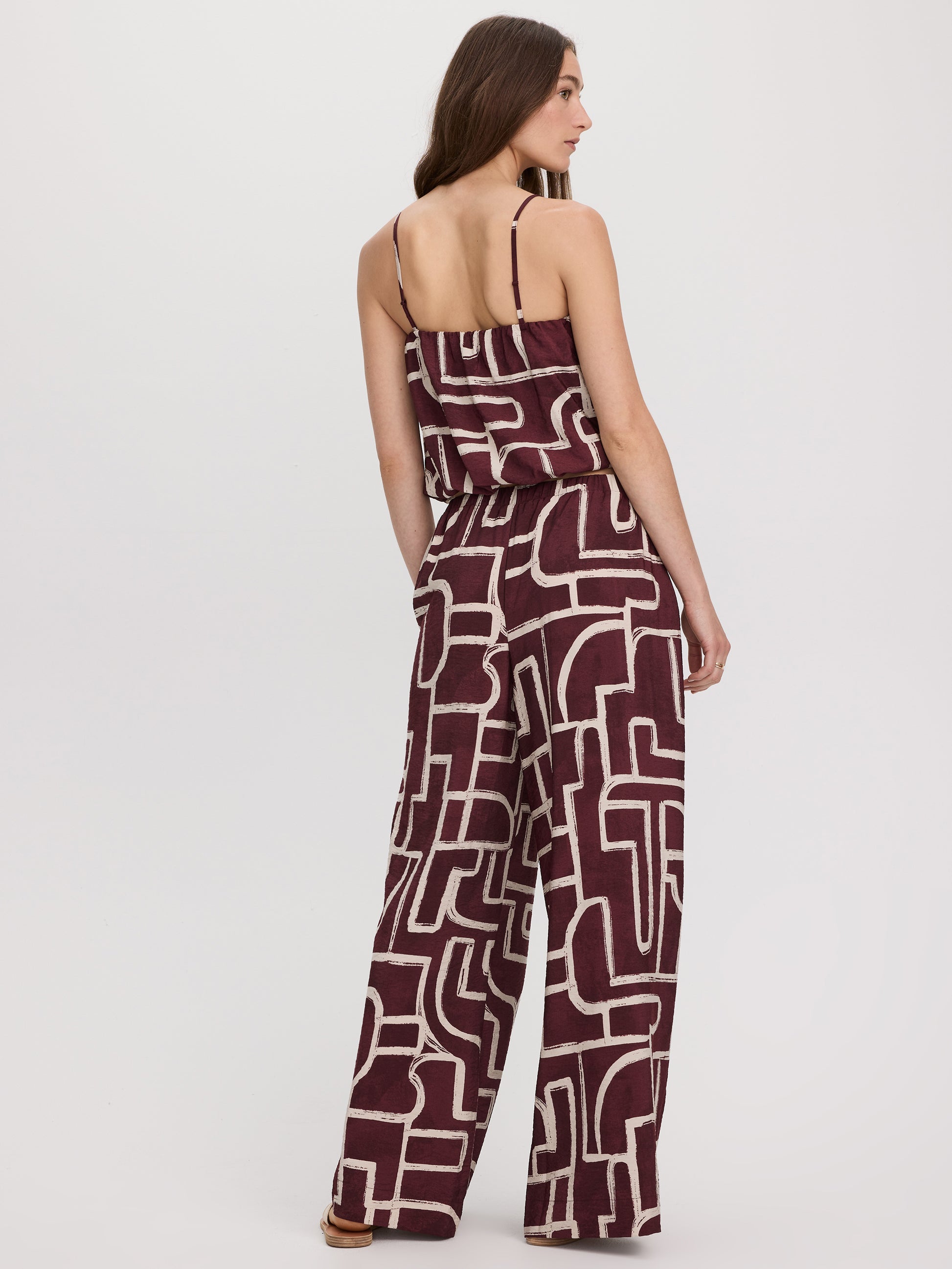 Wide-Leg High-Rise Pull-On Pant