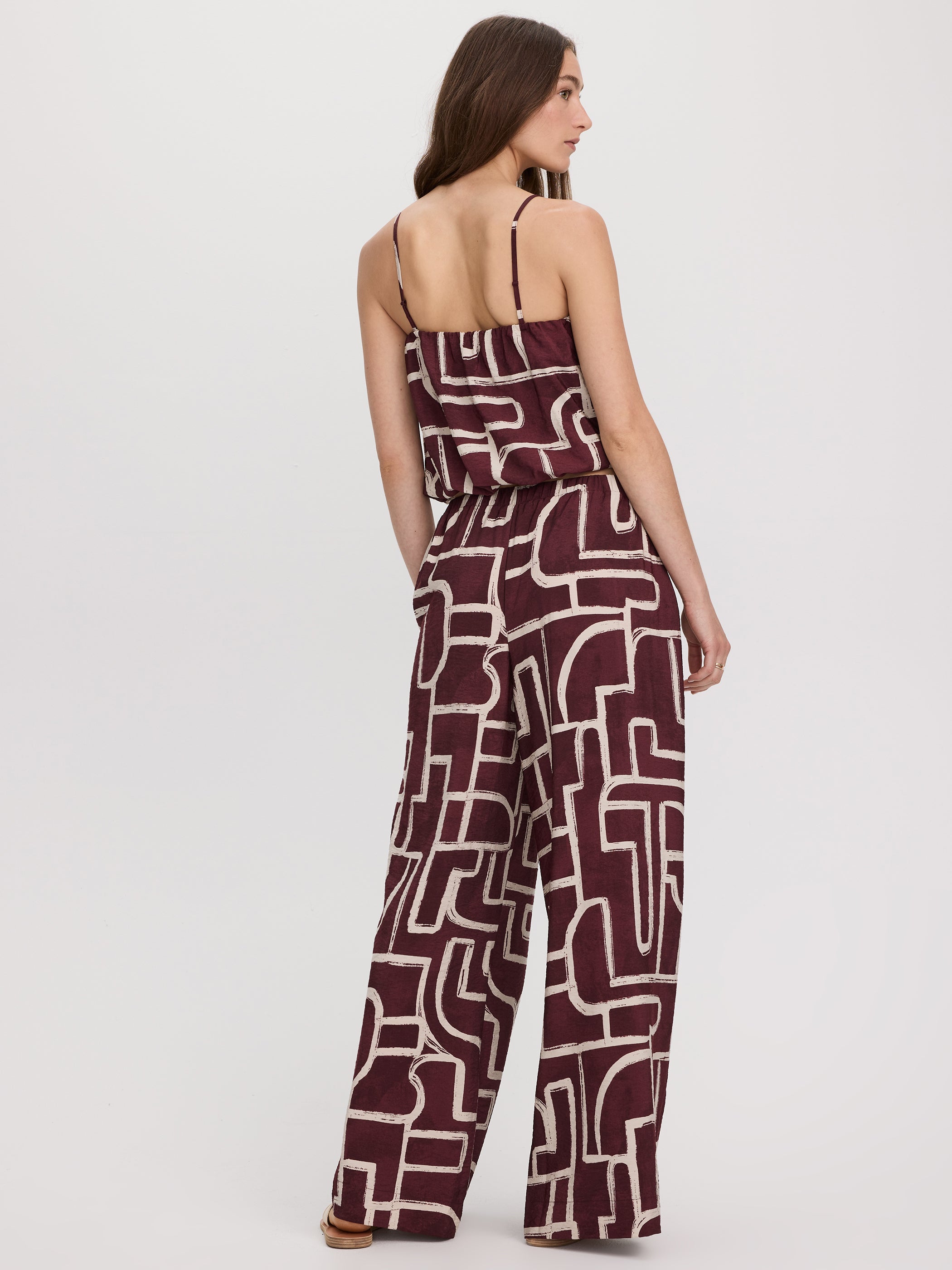 Wide-Leg High-Rise Pull-On Pant