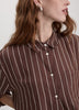 Striped Long-Sleeve Blouse with Pocket