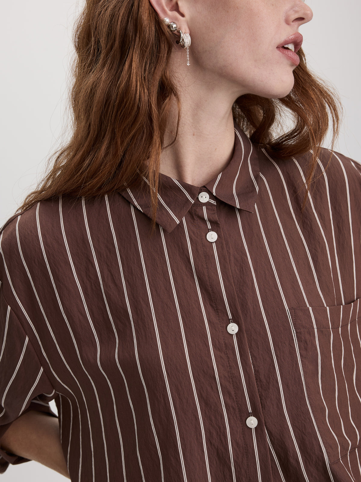 Blouse rayée à manches longues pour femmes avec poche – Reitmans