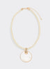 Collier court en corde avec pendentif nacré