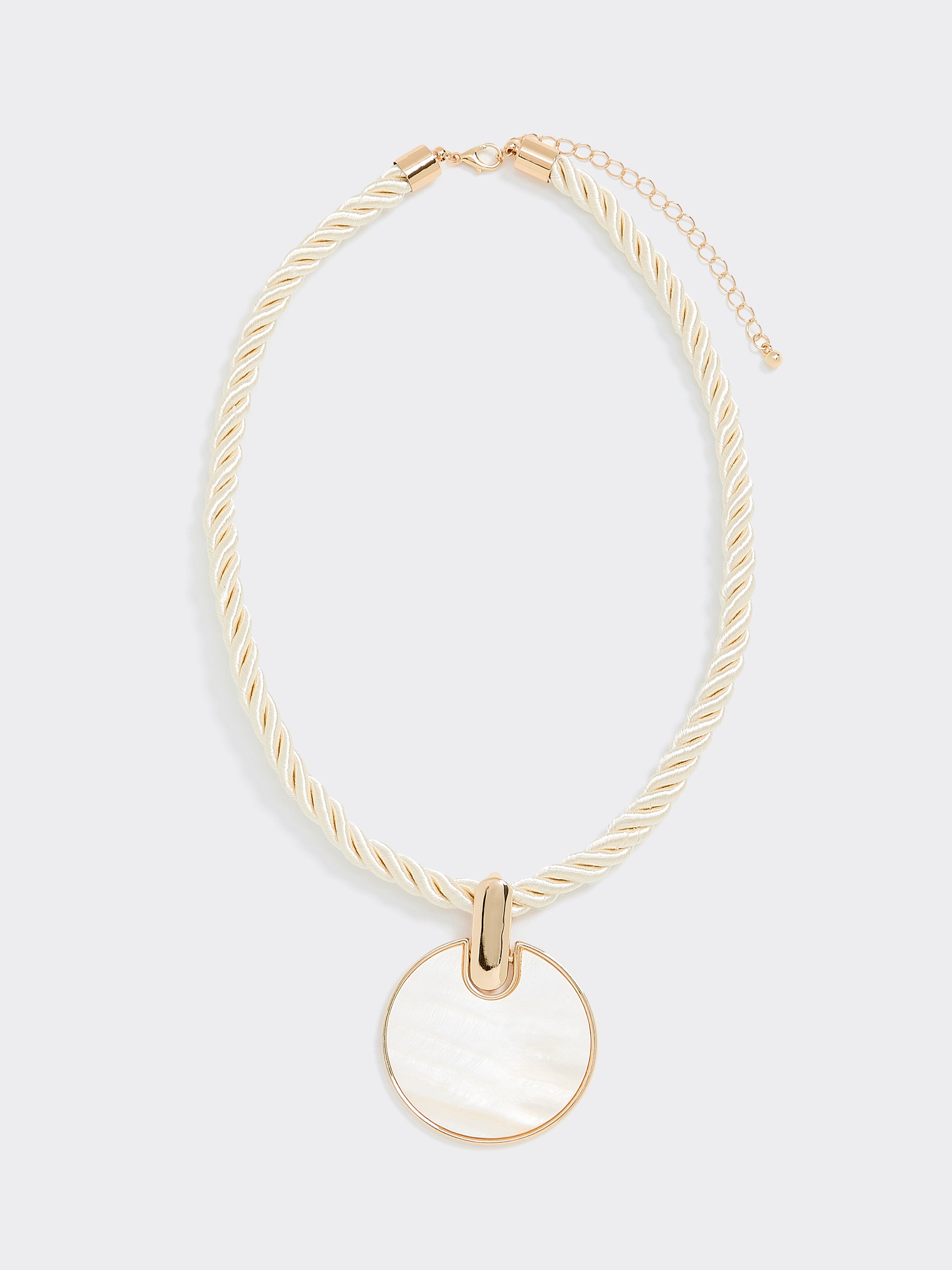 Chunky Cord Necklace with Mother-of-Pearl Pendant