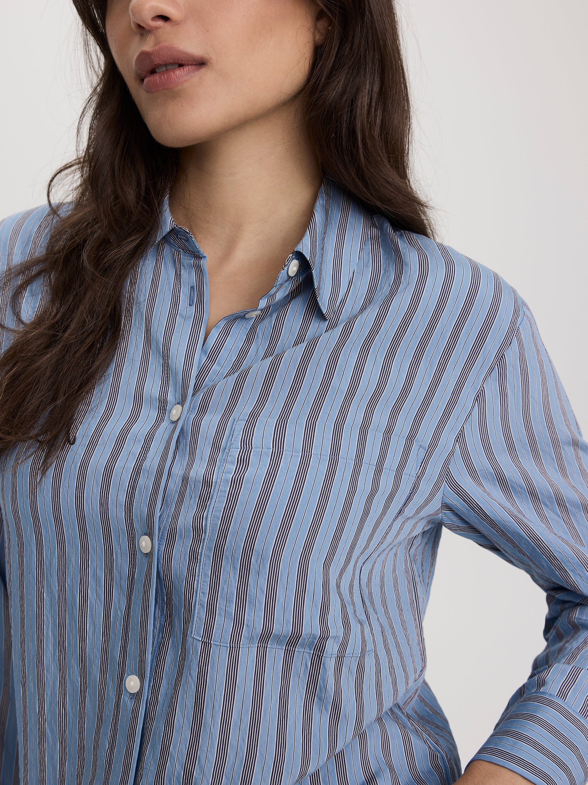Striped Long-Sleeve Blouse