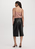 Faux-Leather High-Rise Bermuda
