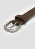 Skinny Faux-Suede Belt with Utility Pocket