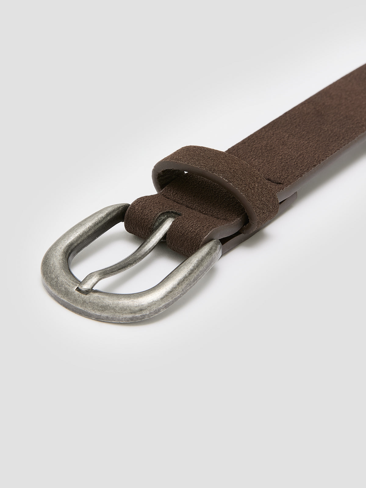 Skinny Faux-Suede Belt with Utility Pocket
