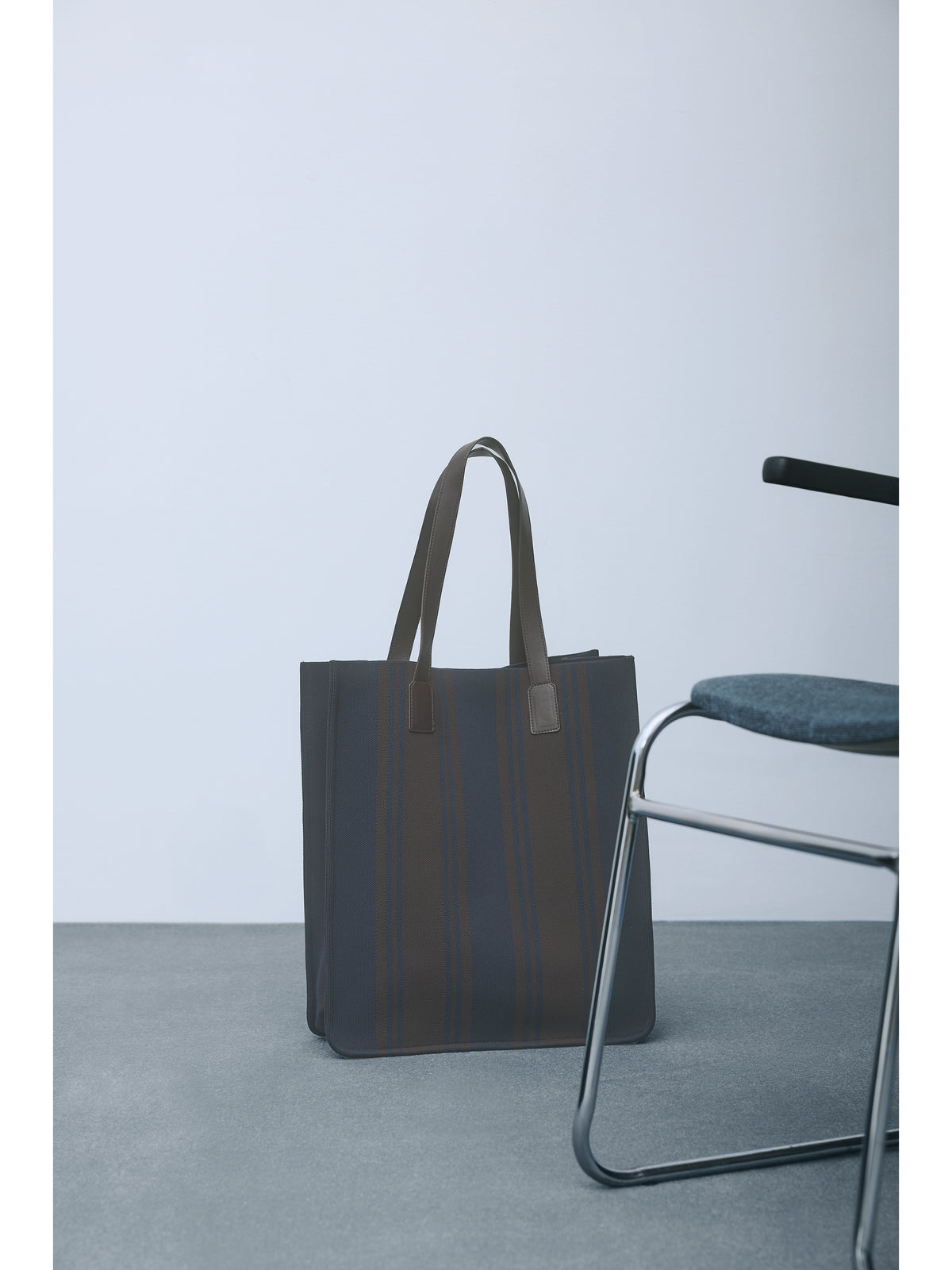 Striped Woven Tote Bag