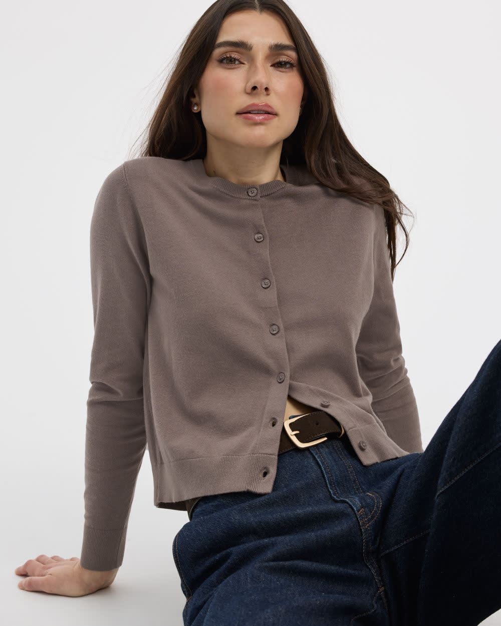 Crew-Neck Cardigan - R Essentials