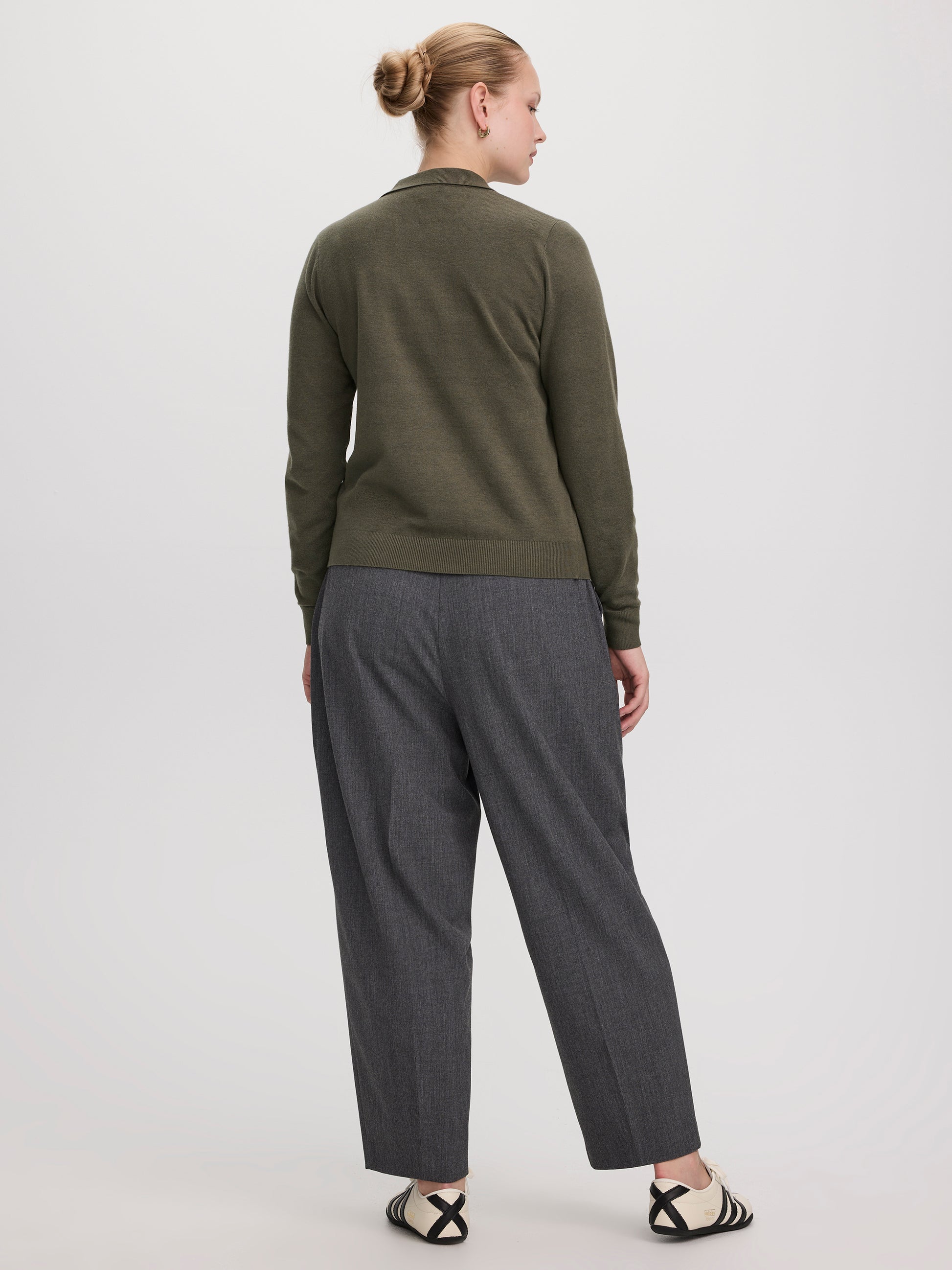 Long-Sleeve Sweater with Johnny Collar - R Essentials