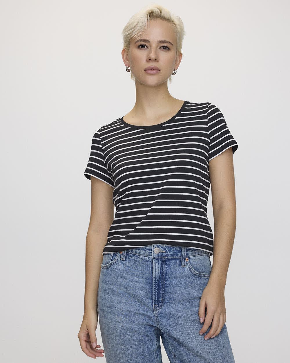 Striped Scoop Neck T-Shirt - R Essentials