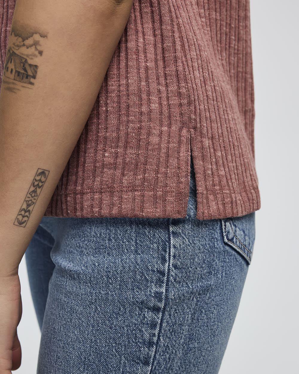 Extended-Sleeve Crew-Neck T-Shirt