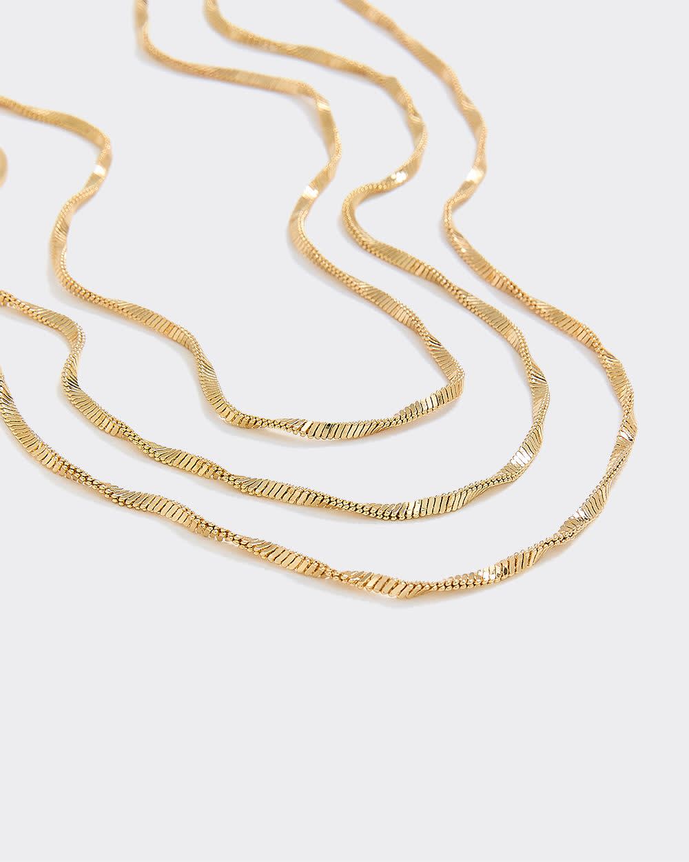 Three-Layer Twisted Chain Necklace
