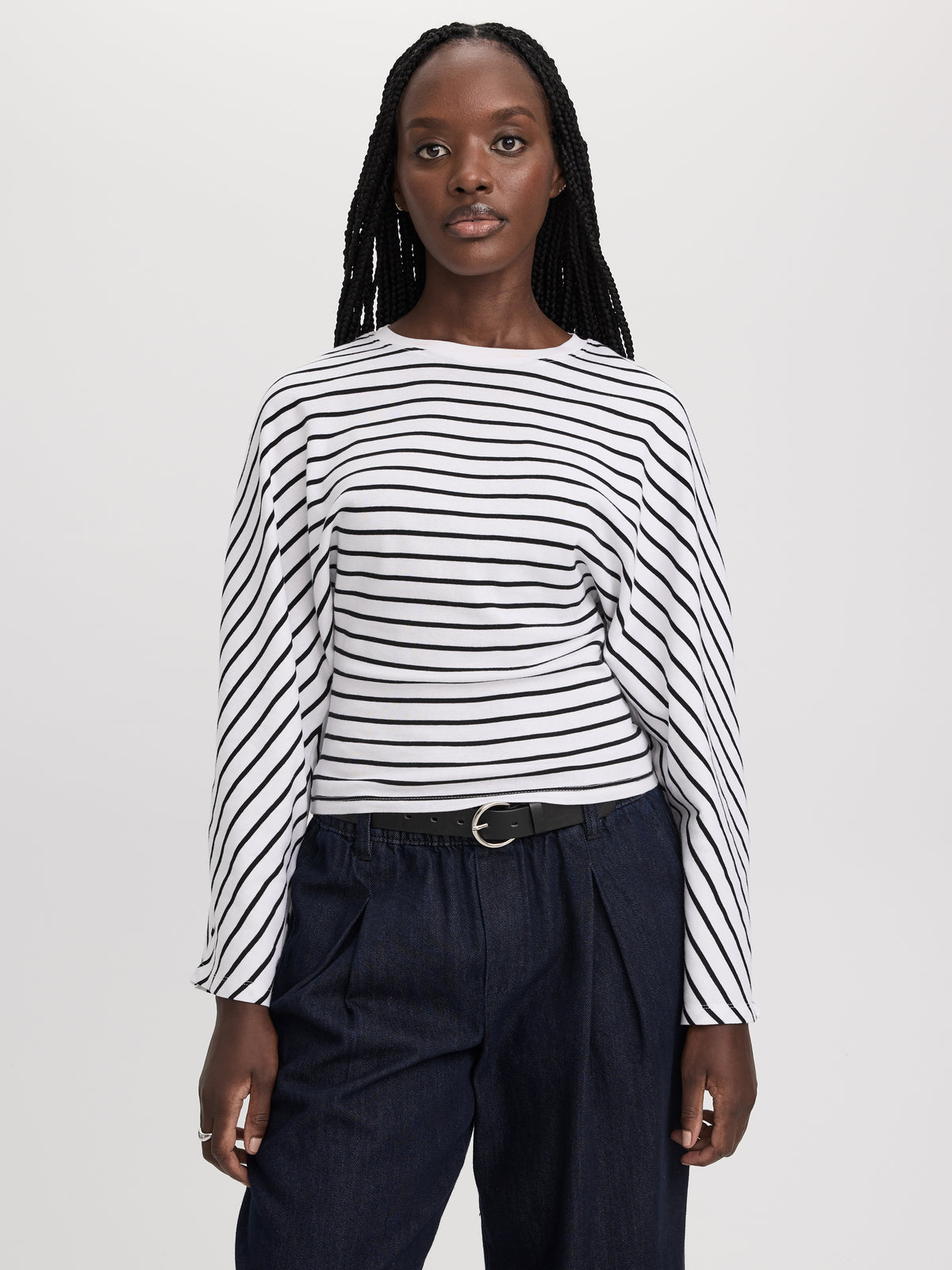 Striped Long-Sleeve Crew-Neck T-Shirt