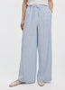Pantalon rayé à jambe large en mélange de lin