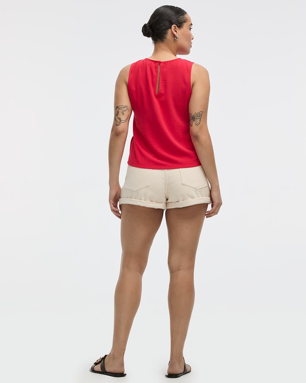 Sleeveless Blouse with Buttons at Sides