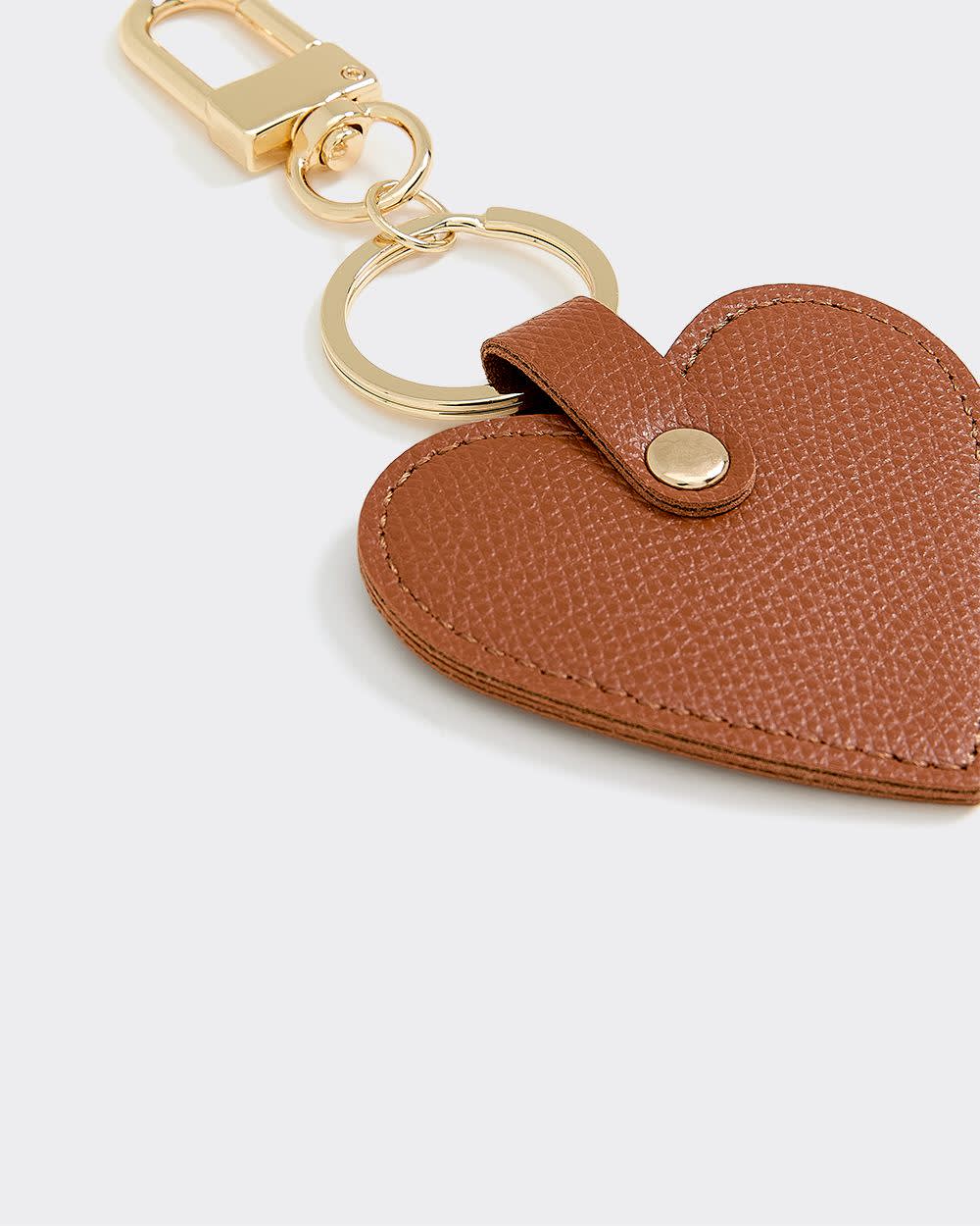 Faux Leather Heart Bag Charm