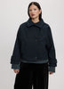 Mock-Neck Wool-Blend Coat