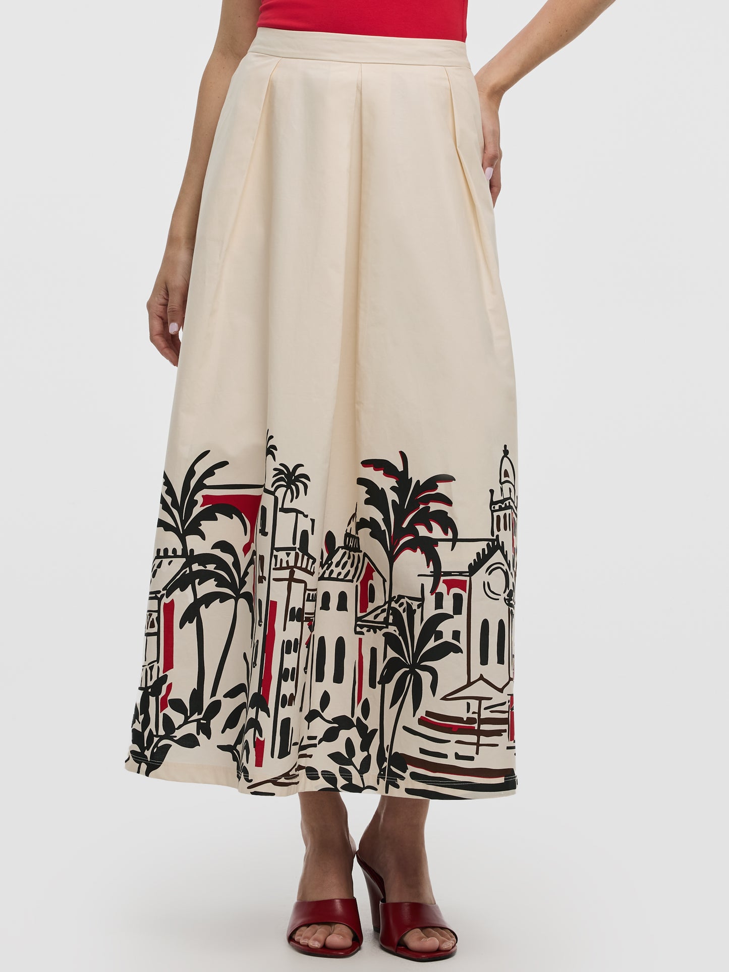 Pleated Maxi Skirt