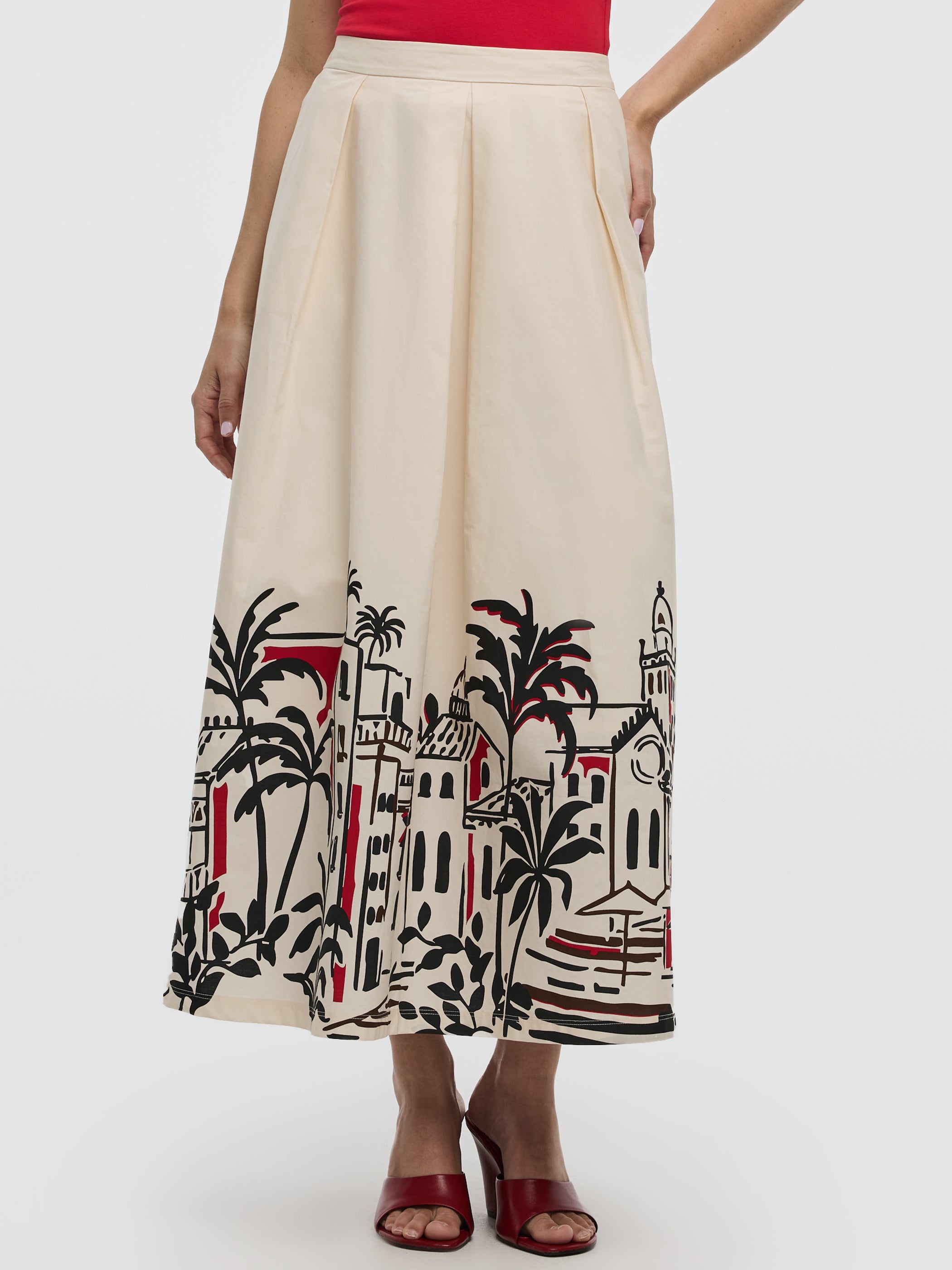 Pleated Maxi Skirt