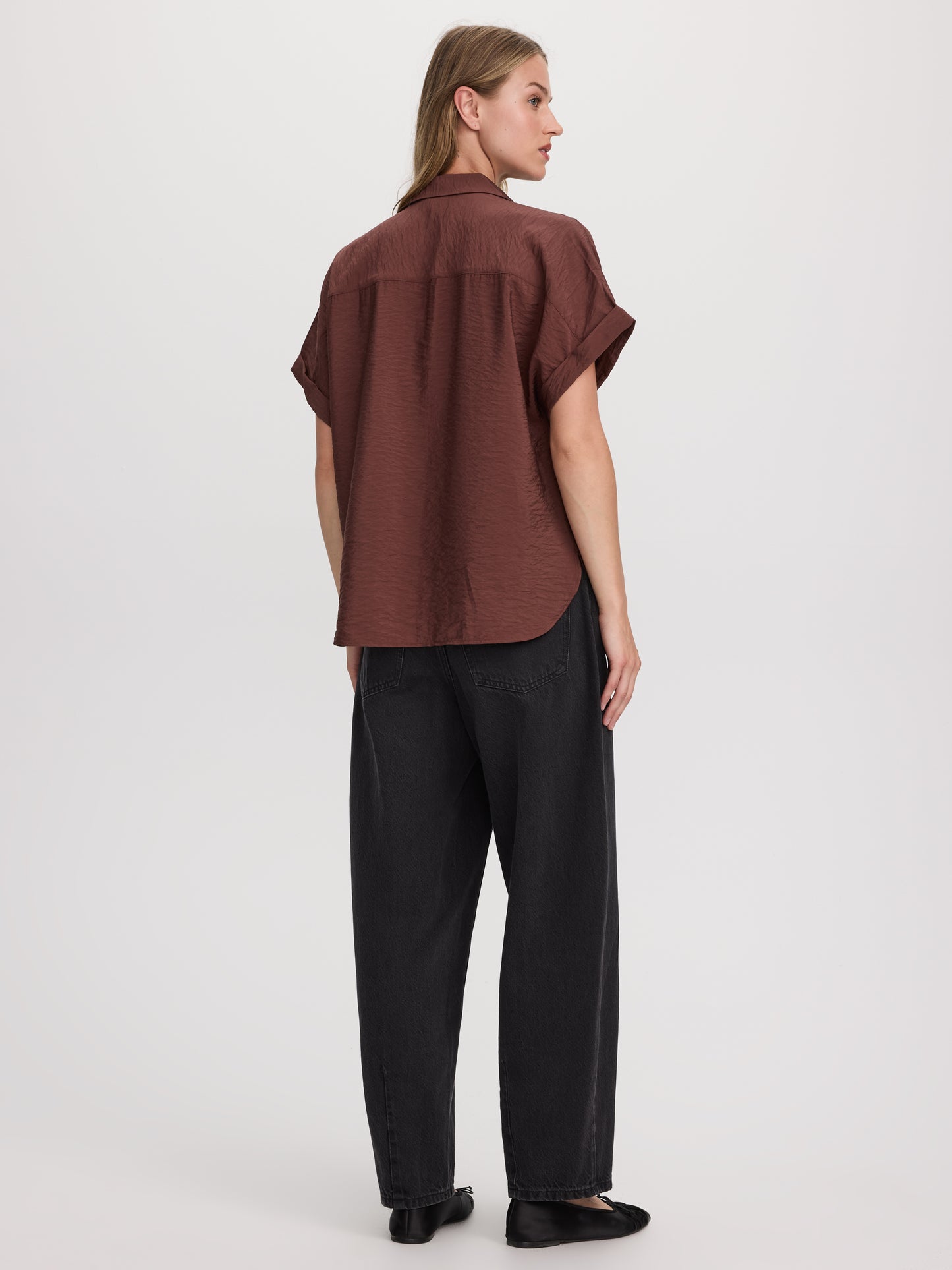 Short-Sleeve Shirt with Notch Collar