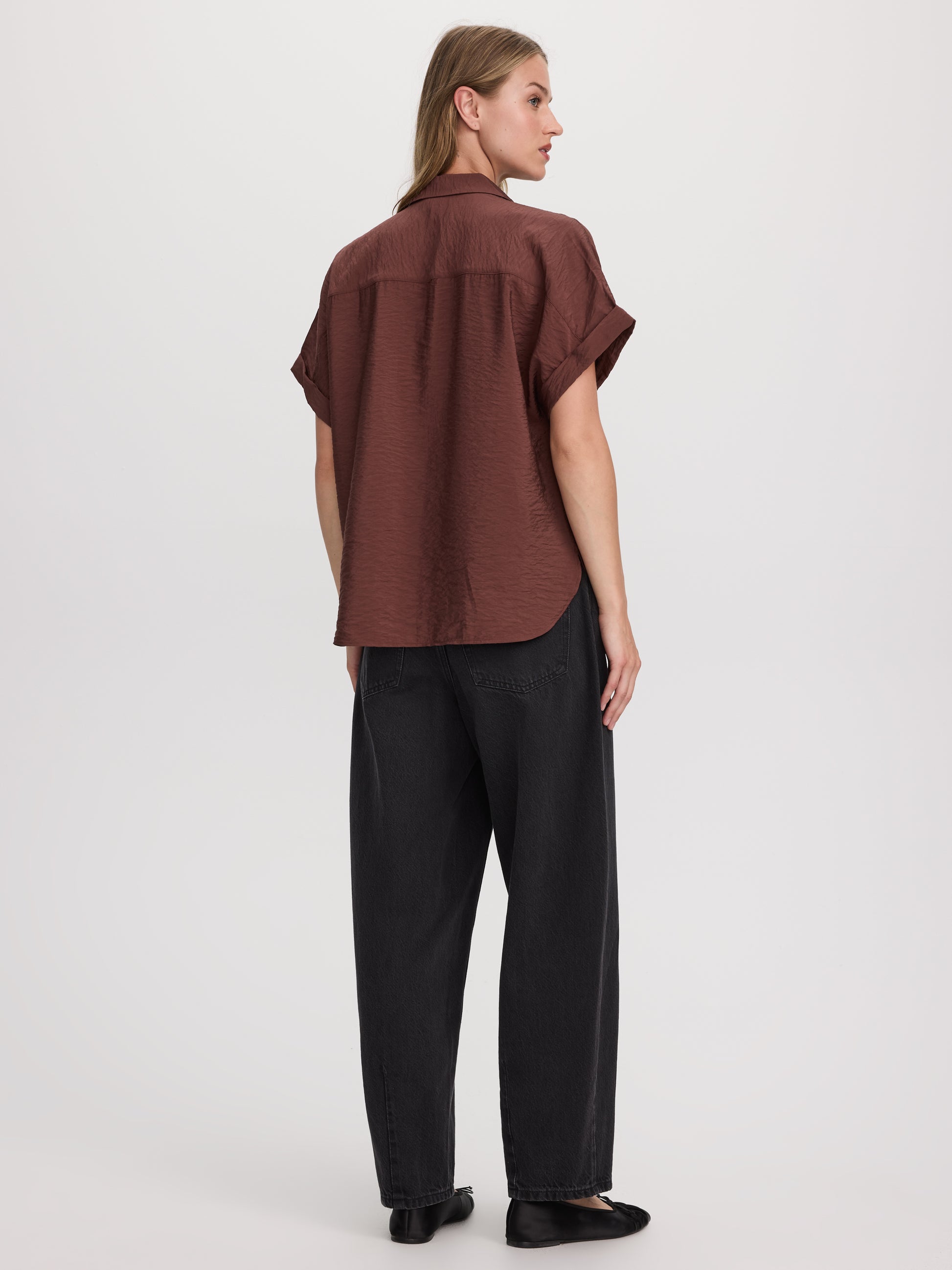 Short-Sleeve Shirt with Notch Collar