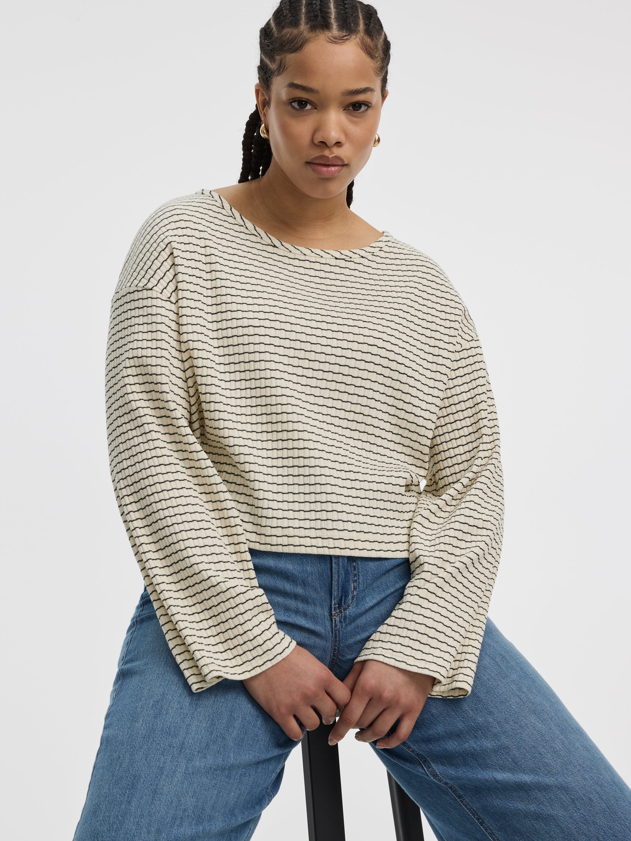 Women's Striped Long-Sleeve Boat-Neck Tee – Soft & Cozy | Reitmans