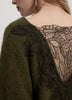 Long-Sleeve Boat-Neck Sweater with Lace Insert