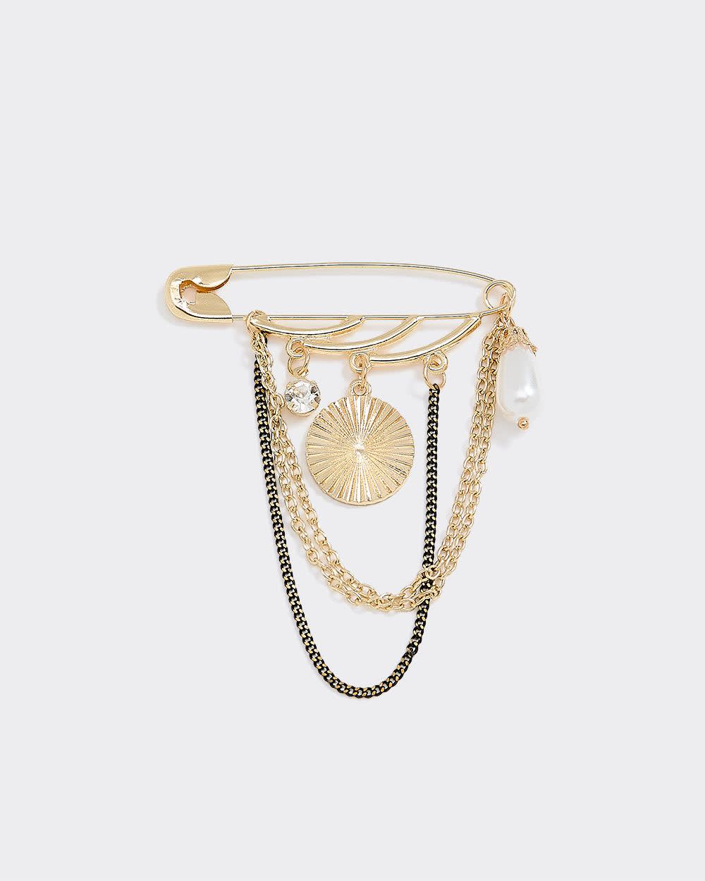 Broche avec pendentifs divers