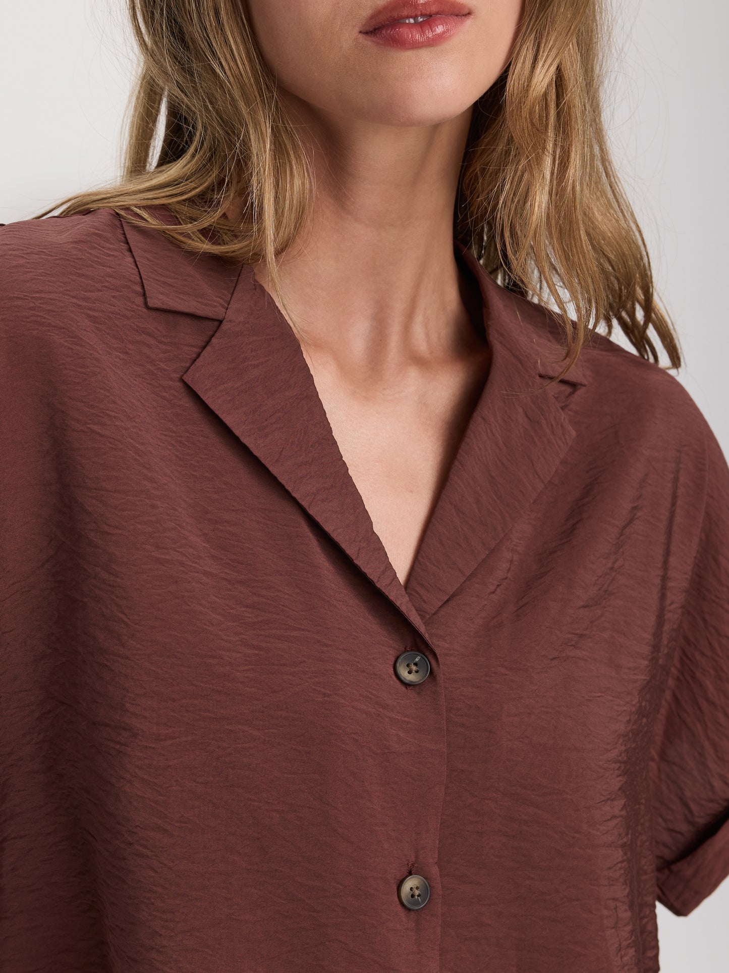 Short-Sleeve Shirt with Notch Collar