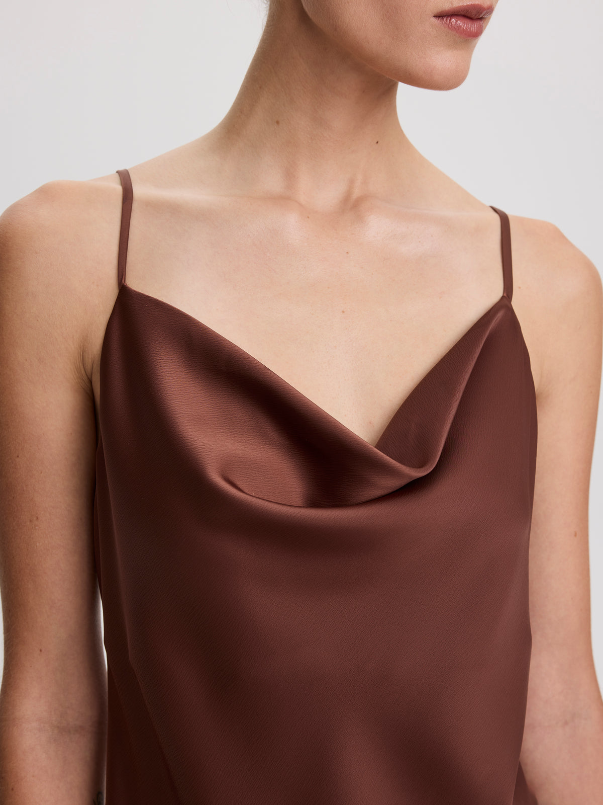 Sleeveless Midi Dress with Cowl Neckline