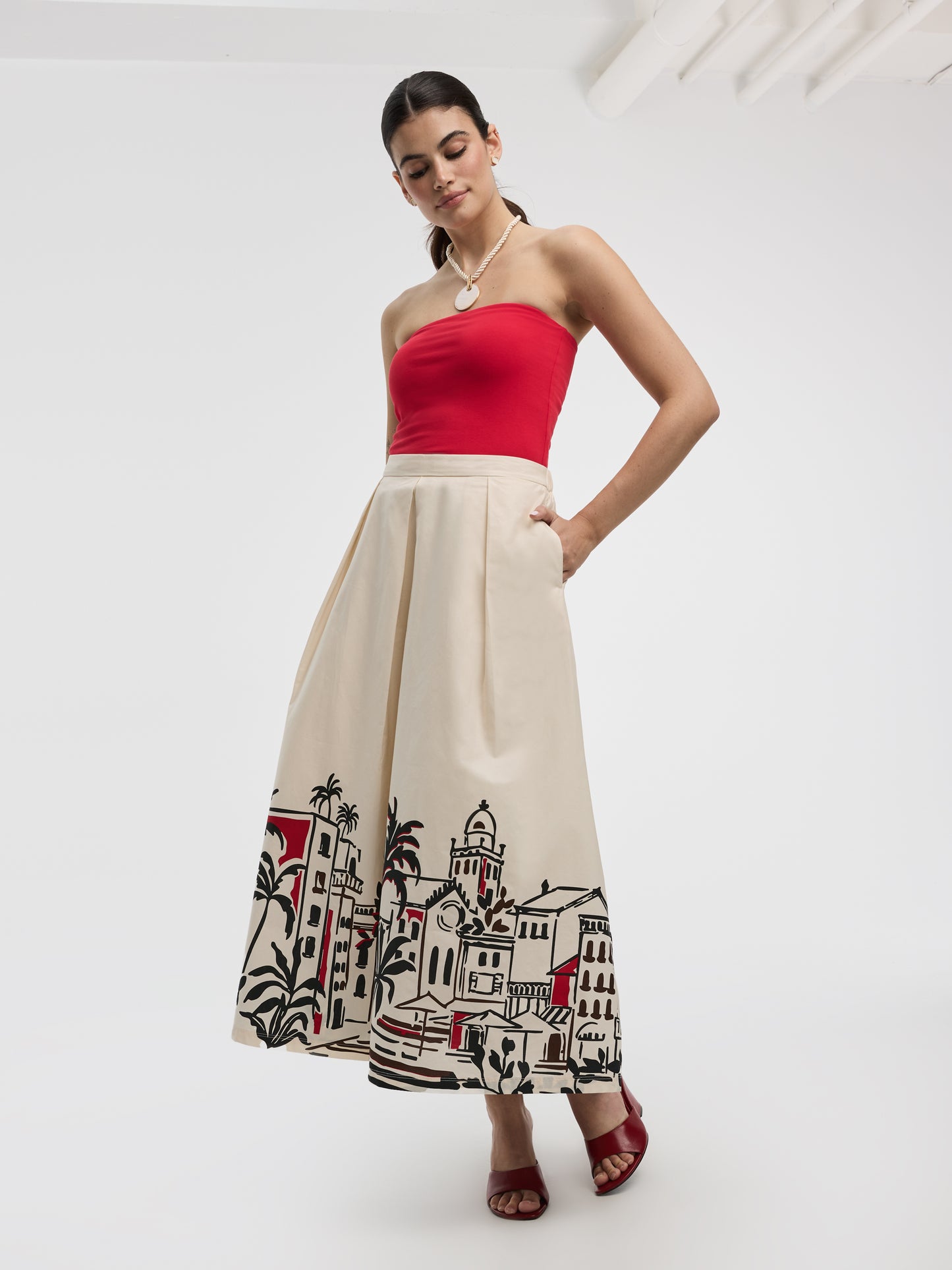 Pleated Maxi Skirt