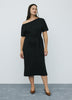 Short-Sleeve Off-the-Shoulder Midi Dress