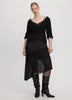 Pleated Midi Skirt with Asymmetrical Hem