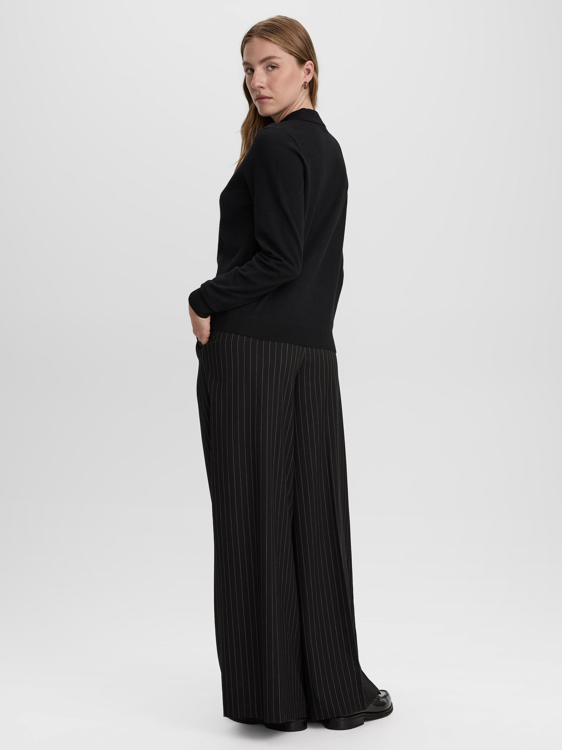 Long-Sleeve Sweater with Johnny Collar - R Essentials