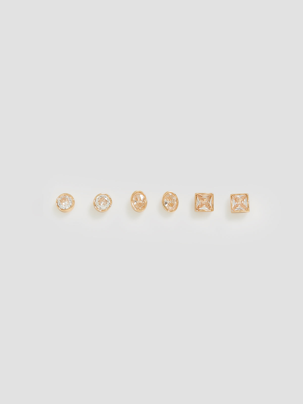 Earrings with Rhinestones - 3 Pairs