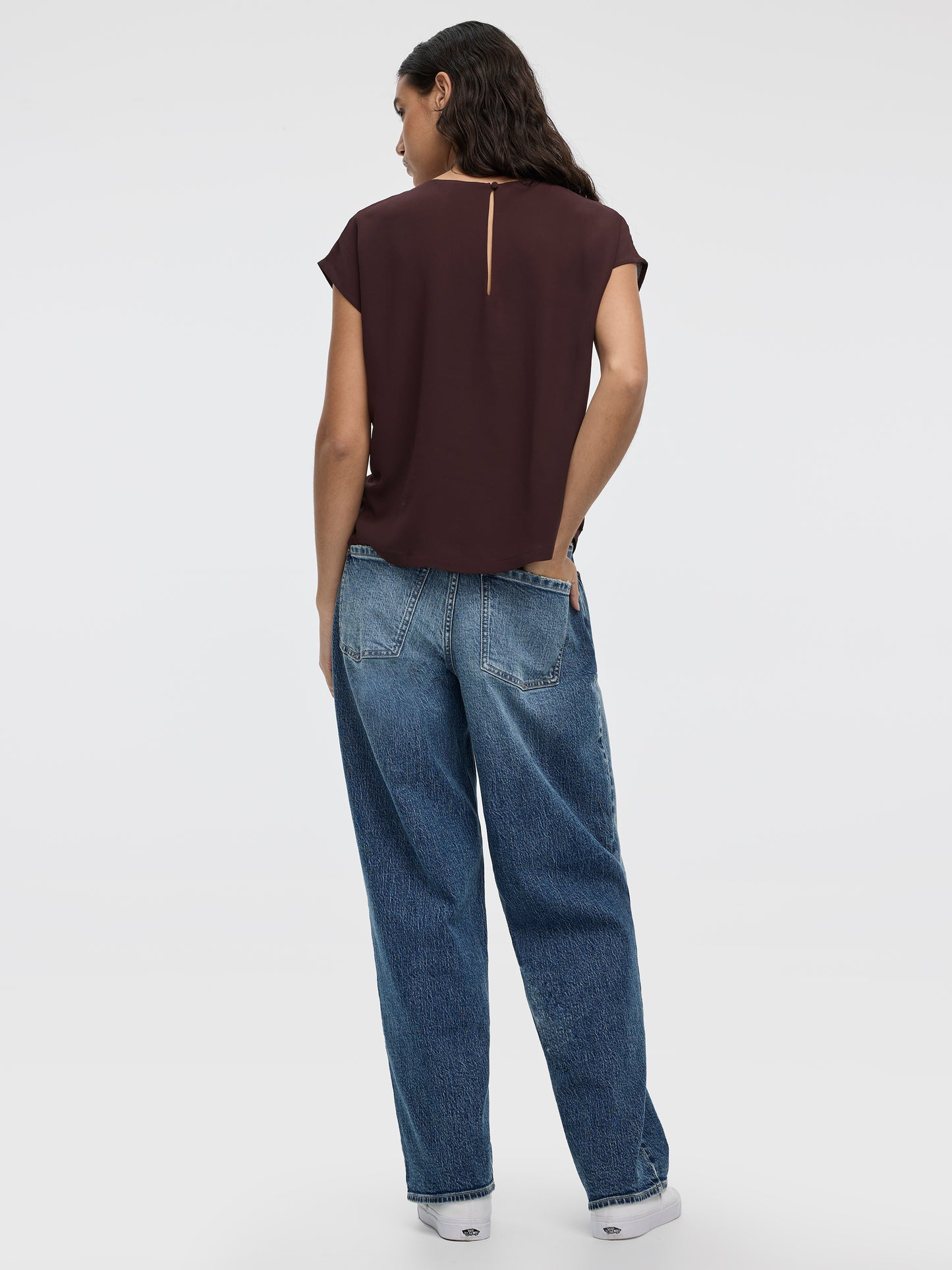 Blouse à col rond et manches courtes 