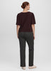 Crew-Neck Top with Short Flutter Sleeves