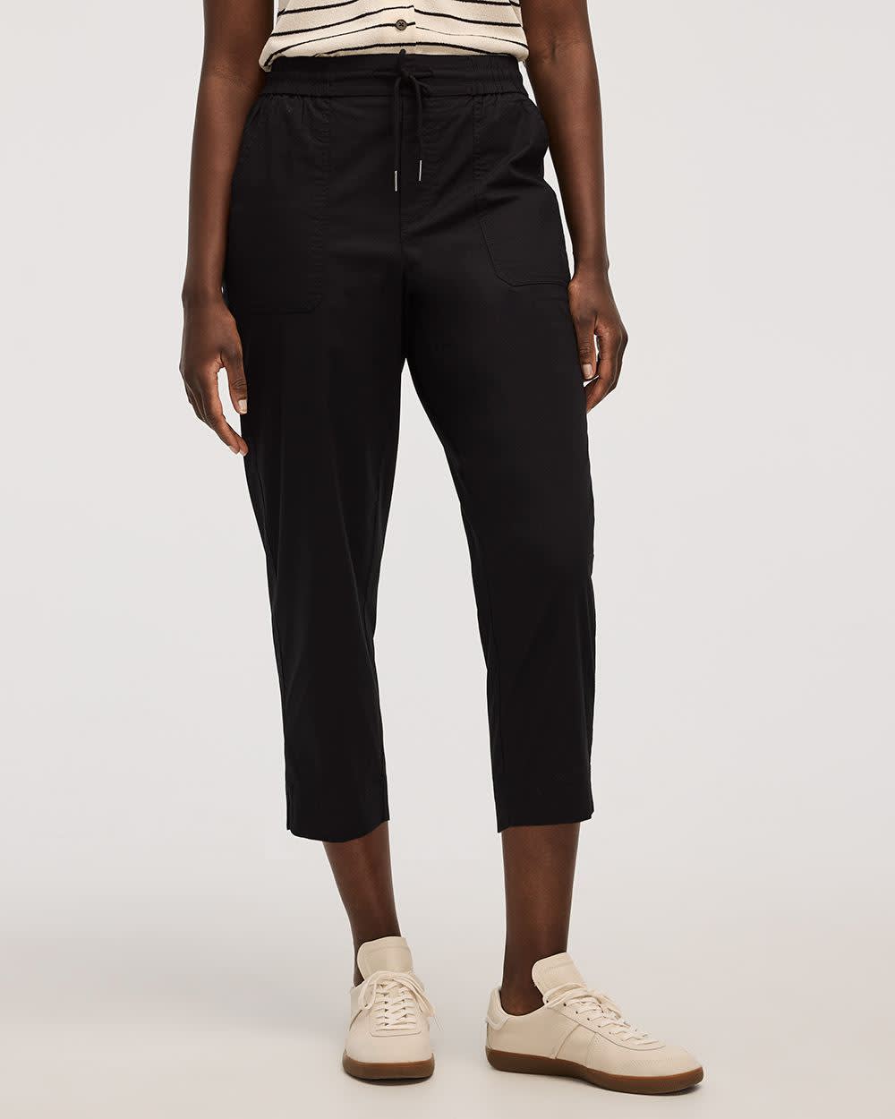 Pantalon capri en popeline