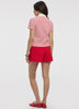 Striped Short-Sleeve Polo Sweater