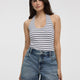 Striped Halter-Neck Tank