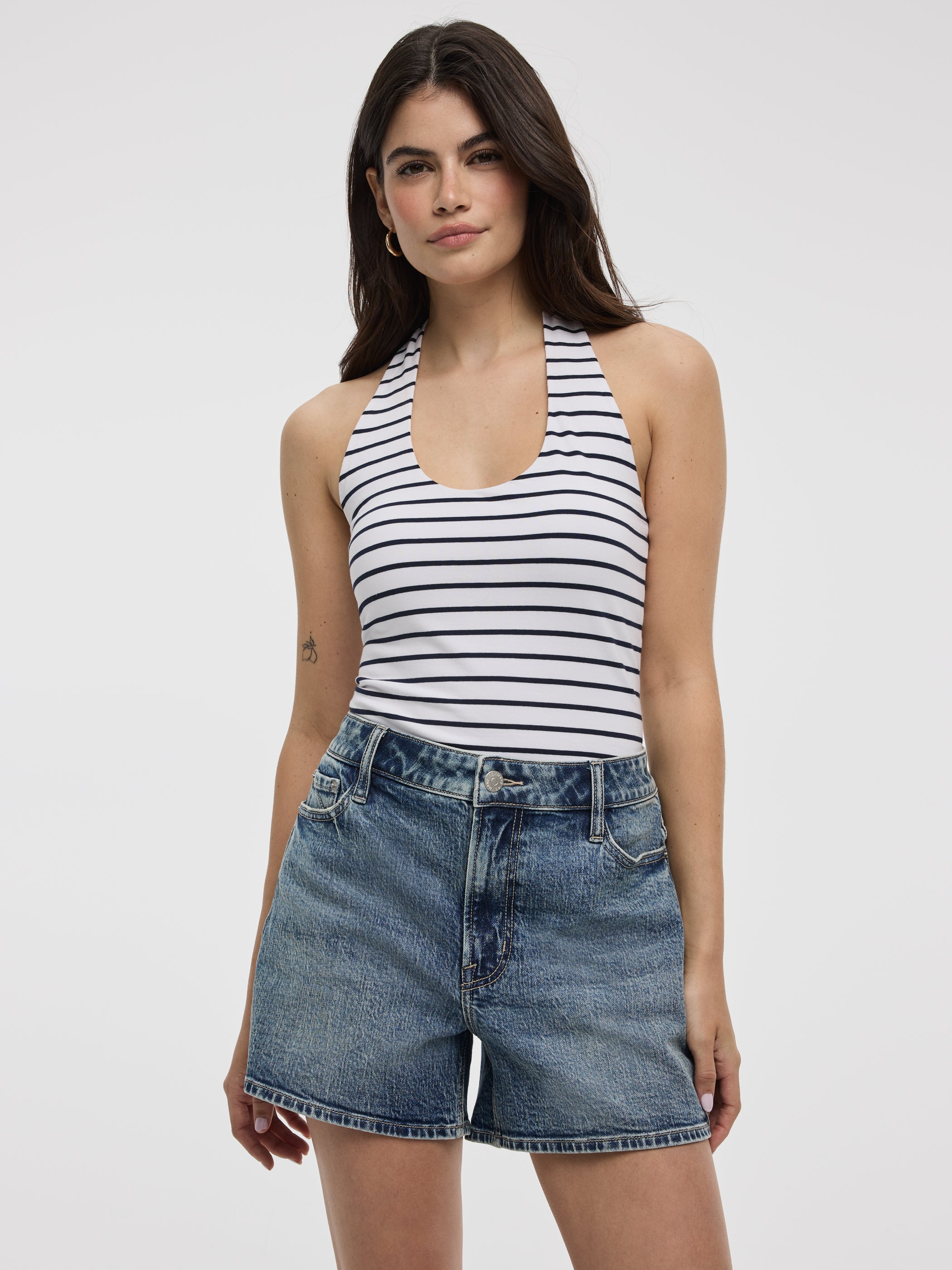 Striped Halter-Neck Tank