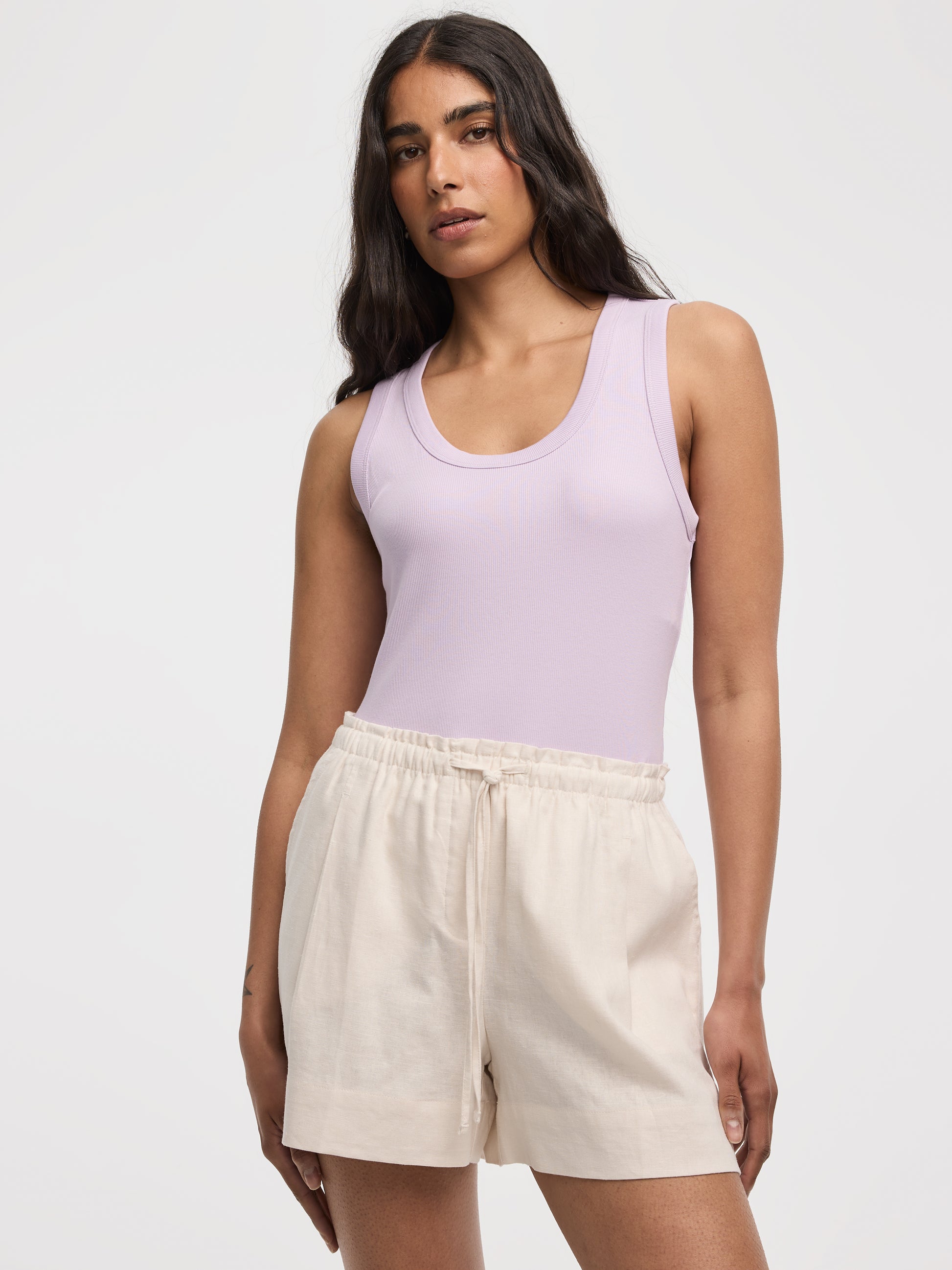 Scoop-Neck Ribbed Tank